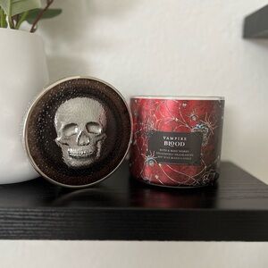 Bath & Body Works Vampire Blood Candle - Red with Silver Skull Lid 2024